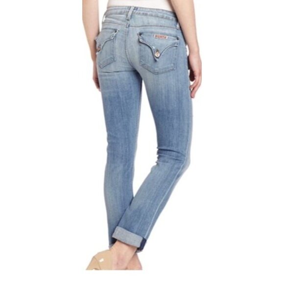 Hudson Womens Bacara Crop Straight Cuffed Jeans Size 24 - Picture 2 of 12